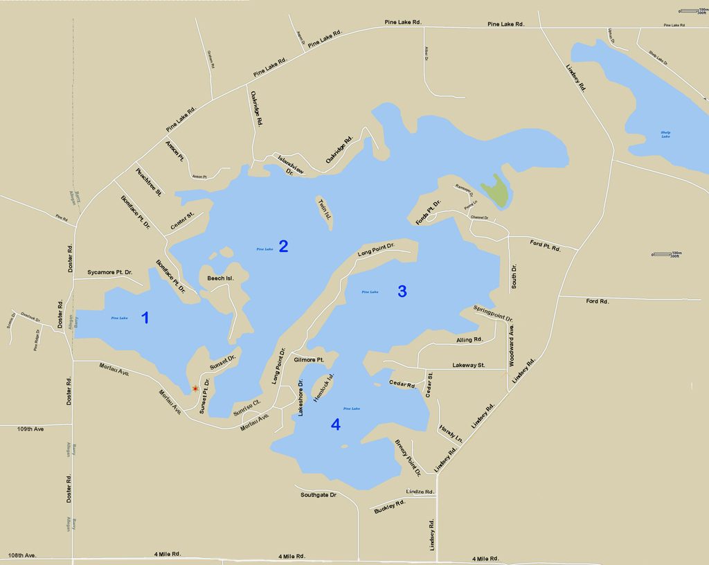 Pine Lake Map
